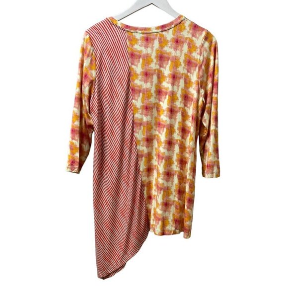 LOGO Lori Goldstein Womens Top Size Large Boho Tunic Tee 3/4 Sleeve NWOT - Picture 5 of 8